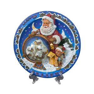 2000 Bradford Exchange The Magic of Christmas BELIEVE 3D Wall Plate Santa Globe